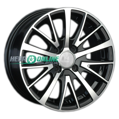 Литой диск LS Wheels LS808 7x16 5x114.3 ET 40 Dia 73.1 (чёрный глянцевый с полированной лицевой частью)