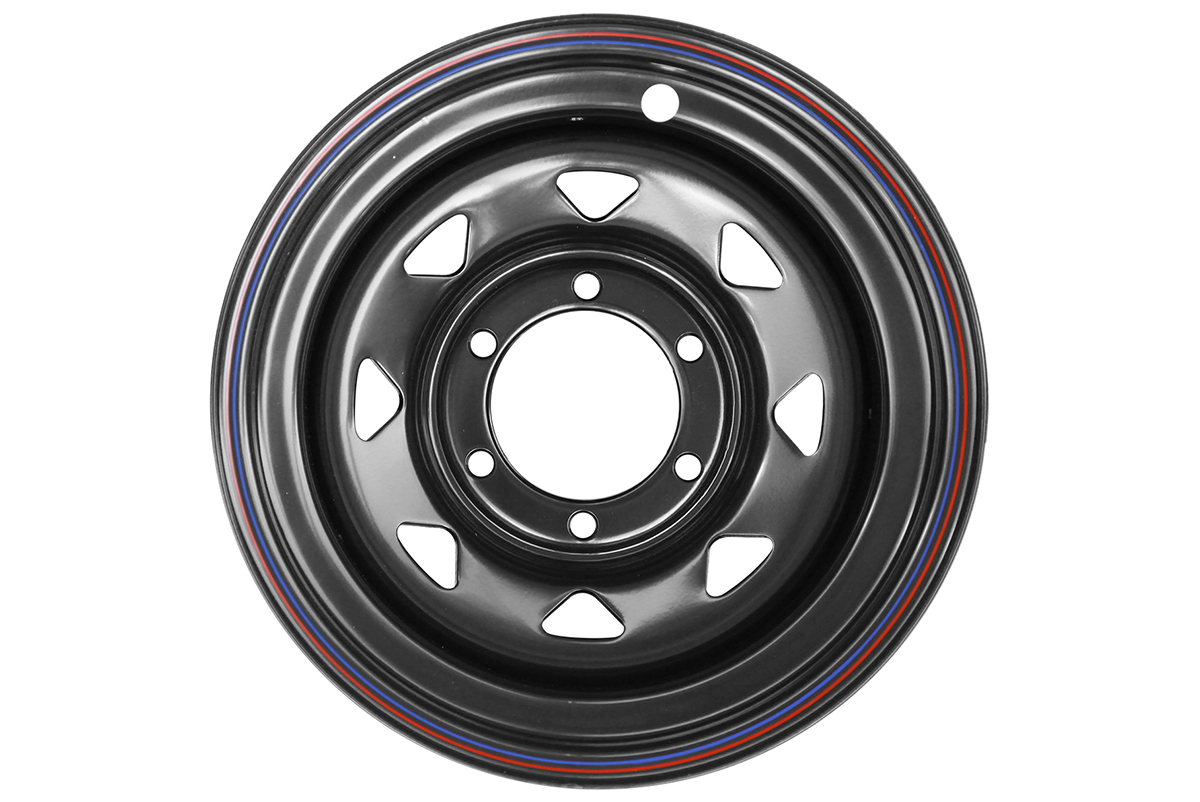 Штампованный диск Off Road Wheels Nissan/Toyota 8x16 6x114.3 ET 0 Dia 66.1 (черный глянцевый)