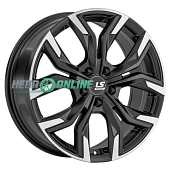 Литой диск LS FlowForming RC92 7.5x18 5x108 ET 33 Dia 65.1 (чёрный глянцевый с полированной лицевой частью)