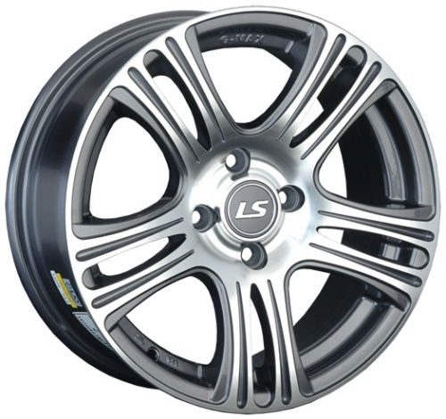 LS Wheels LS318 6.5x15 4x100 ET 40 Dia 73.1 (серый темный глянцевый полностью полированнный)