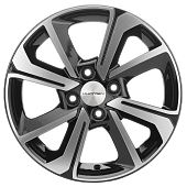 Литой диск Khomen KHW 1501 6x15 4x100 ET 37 Dia 60.1 (черный с полировкой)