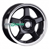 Литой диск LS Wheels LS816 6x14 4x98 ET 38 Dia 58.6 (черный с полированным ободом)