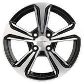 Литой диск Khomen KHW 1502 6x15 4x100 ET 50 Dia 60.1 (черный с полировкой)