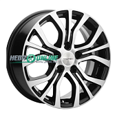 Литой диск Khomen KHW1608 6.5x16 5x114.3 ET 45 Dia 67.1 (черный с полировкой)