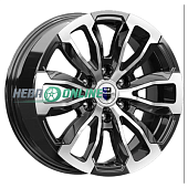 Литой диск КиК Меконг (КС959) 7.5x18 6x139.7 ET 38 Dia 67.1 (черный с полированной лицевой частью)