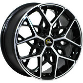 Литой диск Cross Street СR-20 6.5x16 4x98 ET 38 Dia 58.6 (чёрный глянцевый с полированной лицевой частью)