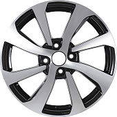 Литой диск KDW KD1640 6x16 4x100 ET 37 Dia 60.1 (чёрный глянцевый с полированной лицевой частью)