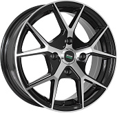 Литой диск Megami MGM-18 6x15 4x100 ET 50 Dia 60.1 (черный с полированной лицевой частью)