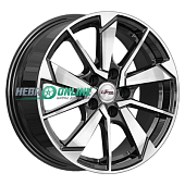 Литой диск iFree Зиплайн 6.5x16 112xКонус ET 5*112 Dia 33 (чёрный глянцевый с полированной лицевой частью)