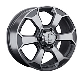 Литой диск LS Wheels LS187 7.5x18 6x139.7 ET 36 Dia 100.1 (чёрный глянцевый с полированной лицевой частью)