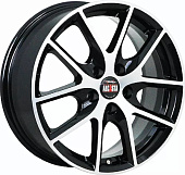Литой диск Alcasta M59 6.5x16 5x114.3 ET 45 Dia 60.1 (чёрный глянцевый с полированной лицевой частью)