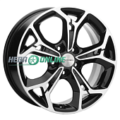 Литой диск Khomen KHW 1702 7x17 5x114.3 ET 48 Dia 56.1 (черный с полировкой)