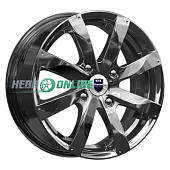 Литой диск КиК Джемини (КС617) 6x15 4x100 ET 48 Dia 60.1 (черный с полированной лицевой частью)