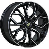 Литой диск Cross Street СR-19 7.5x18 5x114.3 ET 35 Dia 60.1 (чёрный глянцевый с полированной лицевой частью)