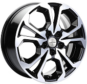 Литой диск Khomen KHW 1711 6.5x17 5x114.3 ET 50 Dia 66.1 (черный глянцевый)