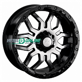 Литой диск LS Wheels LS1285 7x16 5x139.7 ET 5 Dia 108.1 (чёрный глянцевый с полированной лицевой частью)