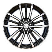 Литой диск Carwel Крет 1812 7x18 5x114.3 ET 5*114.3 Dia 45 (чёрный глянцевый с полированной лицевой частью)