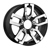 Литой диск iFree Офф-лайн 6.5x16 5x139.7 ET 40 Dia 98 (чёрный глянцевый с полированной лицевой частью)