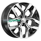 Литой диск Скад Ламберт 7.5x18 5x108 ET 50 Dia 63.35 (черный матовый с полировкой)