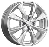 Литой диск Скад Порту 6x15 4x100 ET 50 Dia 60.1 (чёрный глянцевый с полированной лицевой частью)