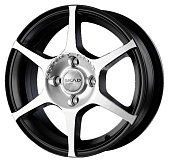 Литой диск Скад Ягуар 5.5x14 98xКонус ET 4*98 Dia 38 (чёрный глянцевый с полированной лицевой частью)