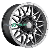 Литой диск LS Wheels LS1341 8x17 5x150 ET  Dia 110.1 (черный матовый с полировкой)