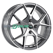 Литой диск Megami MGM-18 6x15 4x100 ET 40 Dia 60.1 (черный с полированной лицевой частью)