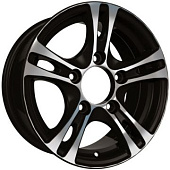 Литой диск Скад Дюна 6.5x15 5x139.7 ET 40 Dia 98.5 (черный матовый с алмазной обработкой спиц)