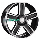Литой диск LS Wheels LS1296 8x18 6x114.3 ET 30 Dia 67.1 (чёрный глянцевый с полированной лицевой частью)