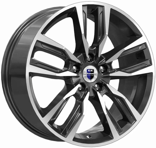 КиК Борэй (КС901) 8x18 5x114.3 ET 35 Dia 67.1 (черный с полированной лицевой частью)