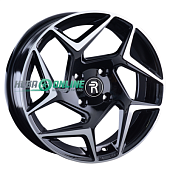 Литой диск Replay FD172 6x16 4x108 ET 37.5 Dia 63.3 (чёрный глянцевый с полированной лицевой частью)