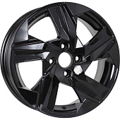 Литой диск KDW KD1520 6x15 4x100 ET 46 Dia 60.1 (чёрный глянцевый с полированной лицевой частью)