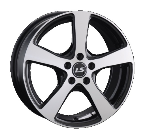 LS Wheels LS956 7x17 5x112 ET 40 Dia 57.1 (чёрный глянцевый с полированной лицевой частью)