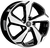 Литой диск Replay GL38 7.5x19 108xКонус ET 5*108 Dia 46 (чёрный глянцевый с полированной лицевой частью)