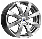 Литой диск КиК Джемини (КС480) 6x15 4x100 ET 4*100 Dia 48 (черный с полированной лицевой частью)