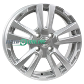 Литой диск RST R 065 6x15 4x100 ET 50 Dia 60.1 (серебристый с полированным ободом)