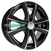 Литой диск Скад Мальта 5.5x14 4x100 ET 45 Dia 67.1 (чёрный глянцевый с полированной лицевой частью)