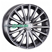 Литой диск LS Wheels LS804 6x14 4x98 ET 35 Dia 58.6 (чёрный глянцевый с полированной лицевой частью)