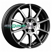 Литой диск Скад Акита 6x15 4x100 ET 40 Dia 60.1 (чёрный глянцевый с полированной лицевой частью)