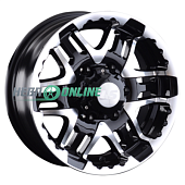 Литой диск LS Wheels LS894 8x16 6x139.7 ET 0 Dia 106.1 (чёрный глянцевый с полированной лицевой частью)