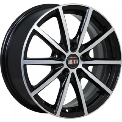 Alcasta M61 7x17 5x110 ET 39 Dia 65.1 (чёрный глянцевый с полированной лицевой частью)