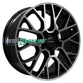Литой диск Khomen KHW1818 7x18 5x114.3 ET 45 Dia 60.1 (черный с полировкой)