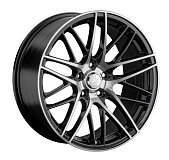 Литой диск LS Wheels LS1338 8.5x18 5x112 ET 30 Dia 66.6 (чёрный глянцевый с полированной лицевой частью)