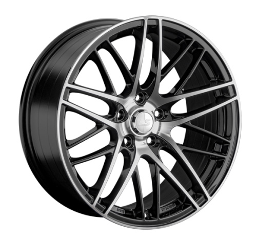 LS Wheels LS1338 8.5x18 5x112 ET 30 Dia 66.6 (чёрный глянцевый с полированной лицевой частью)