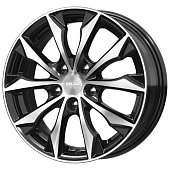 Литой диск Скад Нагоя 6x16 4x100 ET 50 Dia 60.1 (чёрный матовый с полированной лицевой частью)