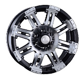 Литой диск LS Wheels LS954 9x18 6x139.7 ET 25 Dia 106.1 (чёрный глянцевый с полированной лицевой частью)