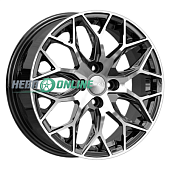 Литой диск Скад Фабиан 6x16 4x100 ET 47 Dia 54.1 (черный с полированной лицевой частью)