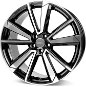 Литой диск Mak Fivestar 8.5x19 5x112 ET 45 Dia 57.1 (чёрный глянцевый с полированной лицевой частью)