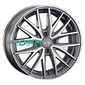 Литой диск LS Wheels LS918 6x16 4x100 ET 50 Dia 60.1 (серый темный глянцевый полностью полированнный)
