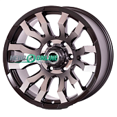 Литой диск Lizardo XH691 8.5x16 6x139.7 ET 0 Dia 106.1 (черный матовый с полированной лицевой частью и ободом из нержавеющей стали)